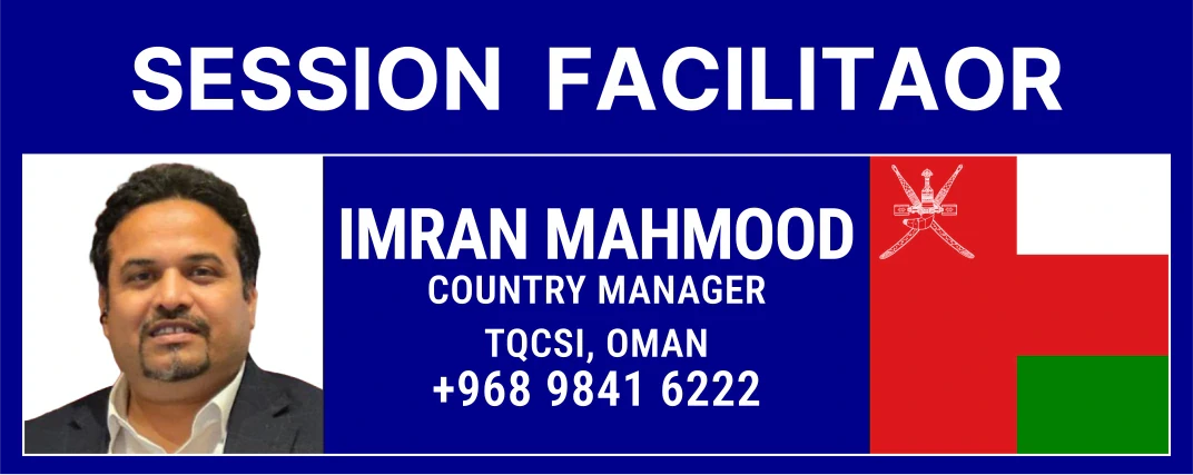 TQCSI Arabia ISO 9001:2026 Seminar contact - Imran Mahmood