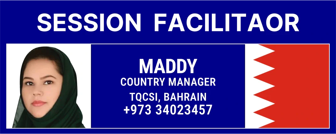 TQCSI Arabia ISO 9001:2026 Seminar contact - Maddy
