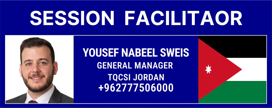TQCSI Arabia ISO 9001:2026 Seminar contact - Yousef Nabeel Sweis Jordan