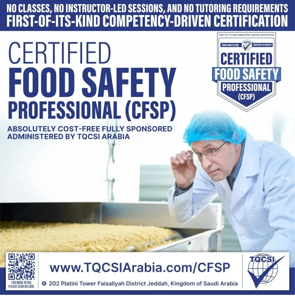 Certified Food Safety Professional CFSP - Certified Food Safety Professional Cfsp - TQCSI Arabia