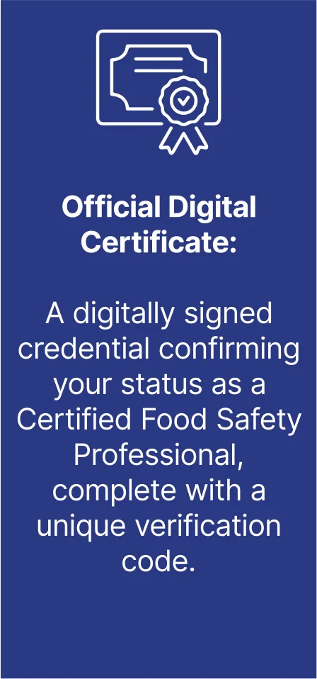 Certified Food Safety Professional CFSP - Delegate Takeaway 2 - TQCSI Arabia